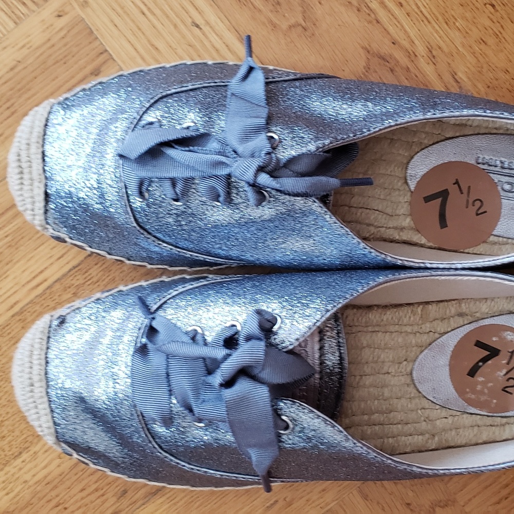 [NEW] COACH Ramira Glitter SIlver-Blue Espadrilles